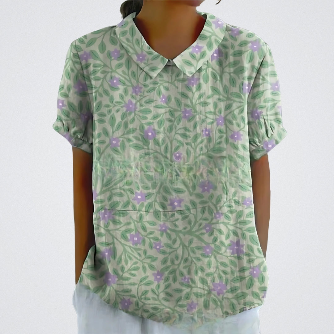 Lina | Blusa de lino floral