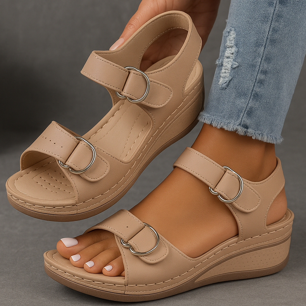 ELLA Sandalias de cuña – Soporte y comodidad para sus pies – Diseño ortopédico premium 2025