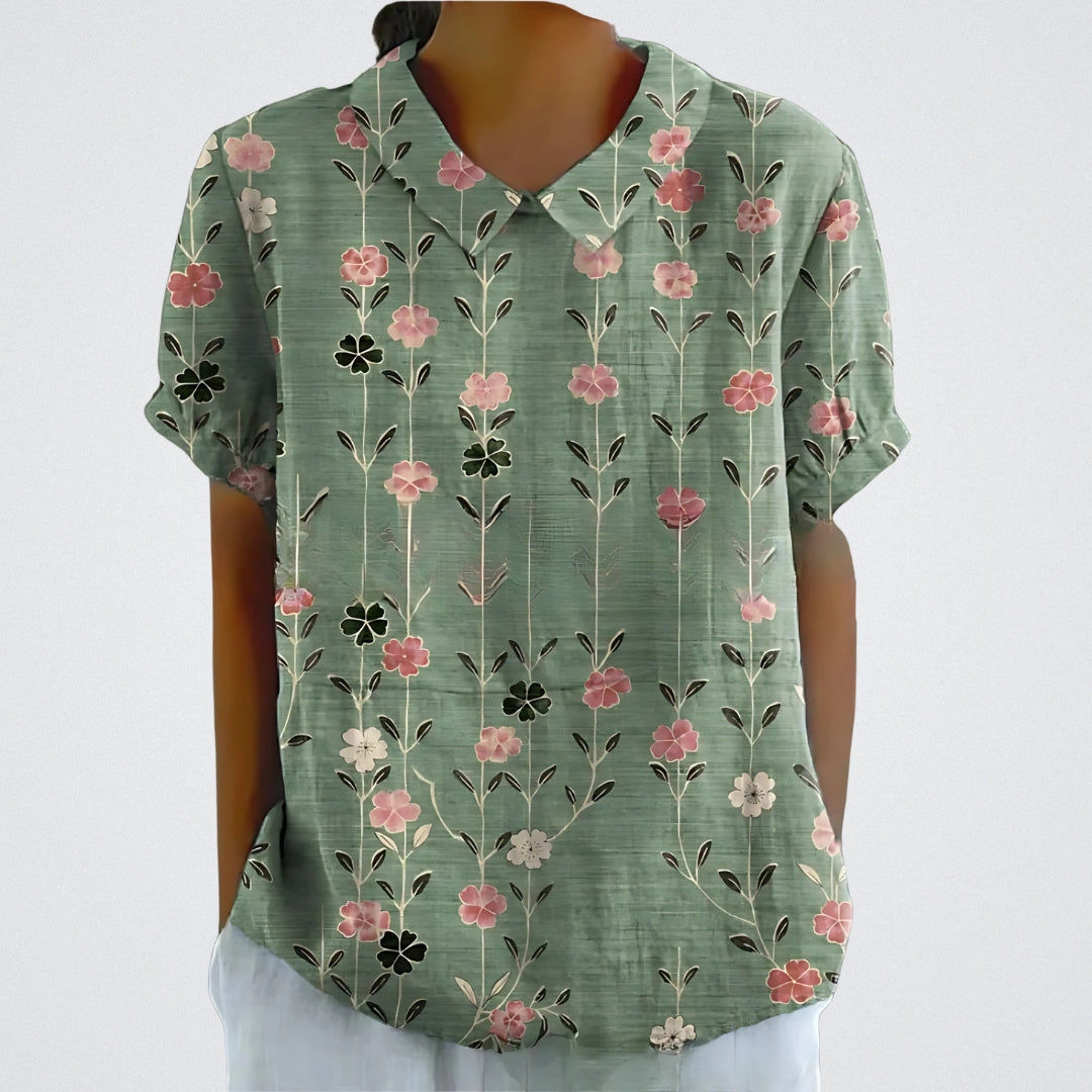 Lina | Blusa de lino floral