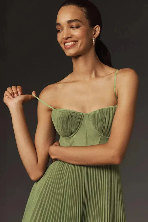 Beatriz - Vestido midi plisado y ajustado