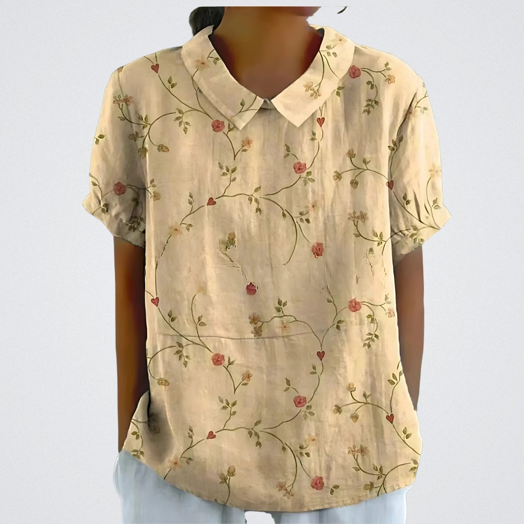 Lina | Blusa de lino floral