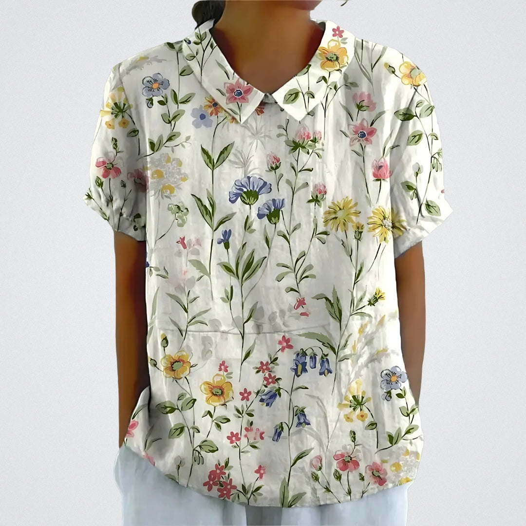 Lina | Blusa de lino floral