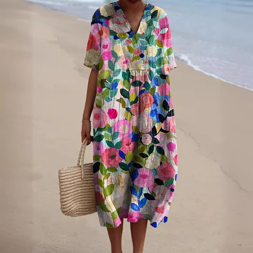 Adelmira - Vestido de verano floral colorido