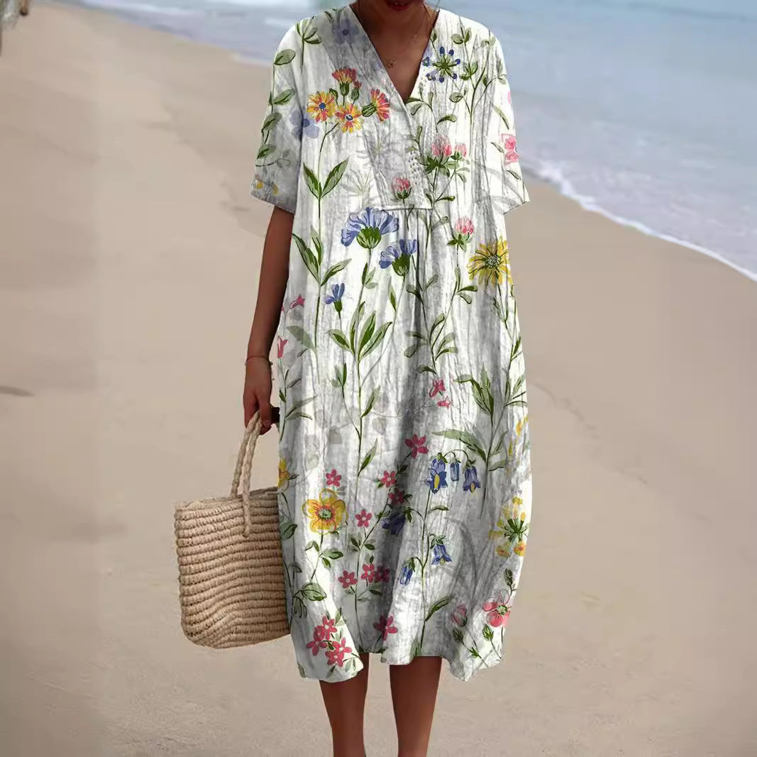 Adelmira - Vestido de verano floral colorido