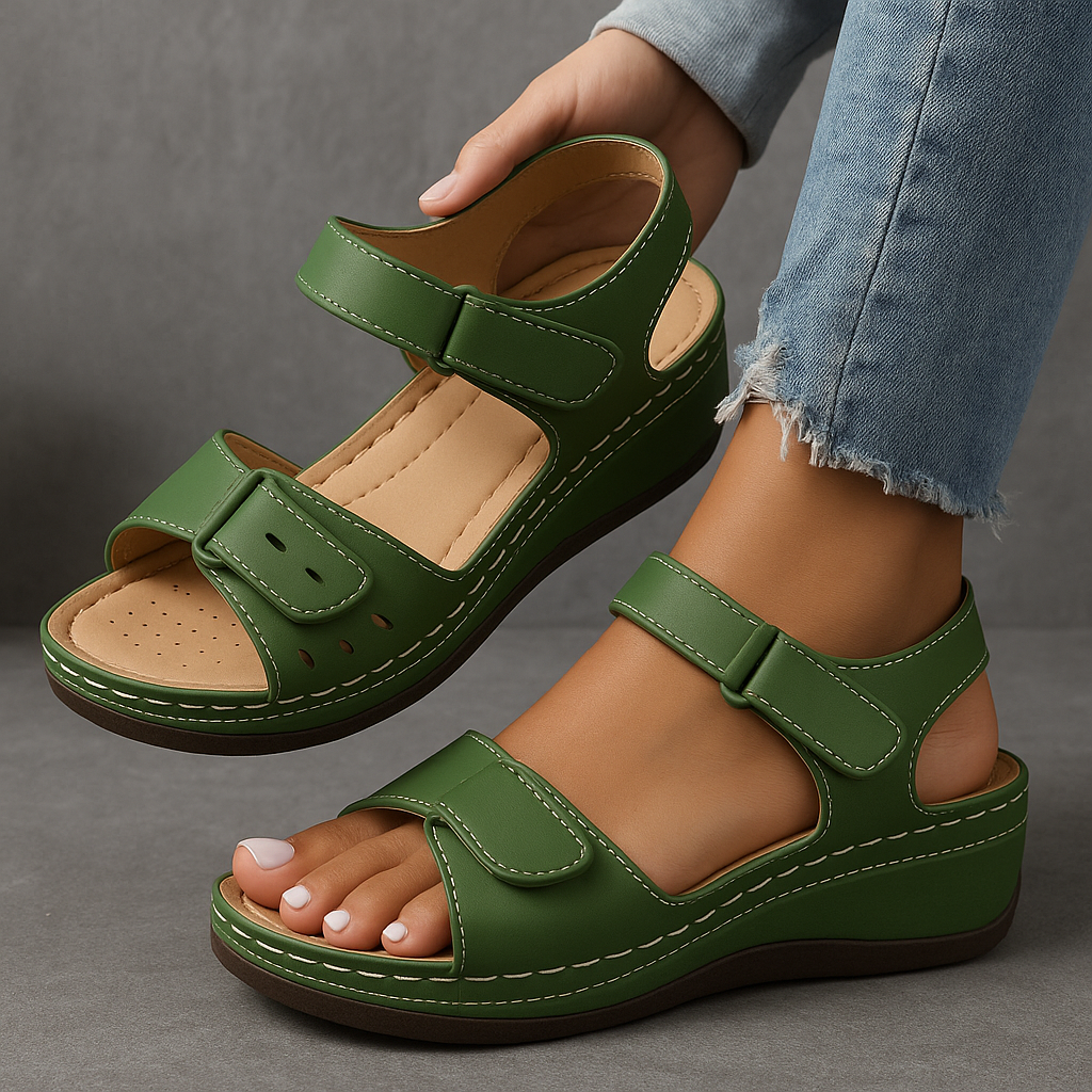 ELLA Sandalias de cuña – Soporte y comodidad para sus pies – Diseño ortopédico premium 2025
