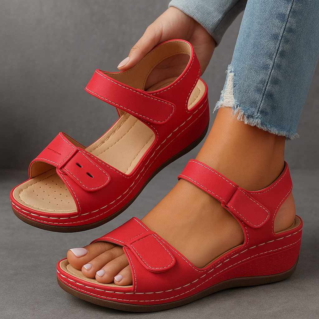 ELLA Sandalias de cuña – Soporte y comodidad para sus pies – Diseño ortopédico premium 2025